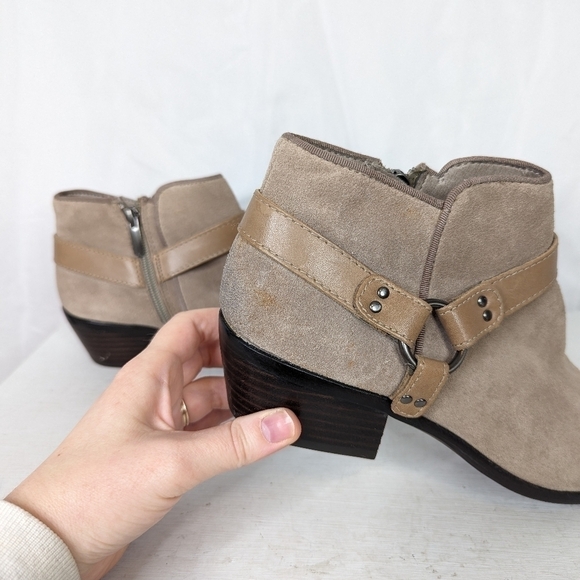 Sam Edelman Phoenix Taupe Leather Ankle Booties - Picture 5 of 8